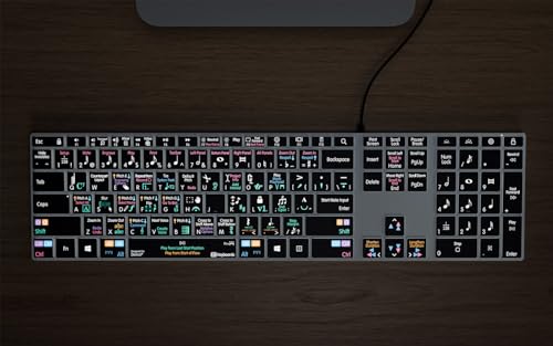 KB Covers Dorico Backlit Pro Aluminum Keyboard - Windows - US | Music Composition & Notation | Music Scoring Shortcuts | Keyboard for Musicians & arrangers - style: Windows