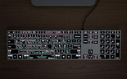 KB Covers Dorico Backlit Pro Aluminum Keyboard - Windows - US | Music Composition & Notation | Music Scoring Shortcuts | Keyboard for Musicians & arrangers - style: Windows