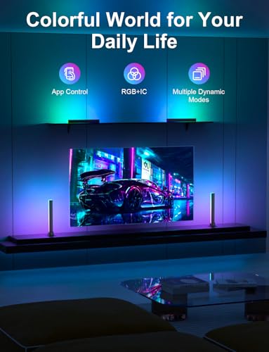 RGB Light Bar, Smart LED Light Bar Work with Alexa, Music Sync, APP & Remote Control, USB Powered TV Backlight, Color Changing Ambient Lighting for Room PC Monitor Gaming Desk (Adapter not Included)