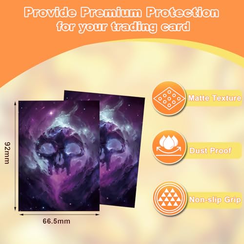 MTG Card Sleeves 100CT,Standard Size Sturdy MTG Sleeves Matte Back Finish for Baseball,Trading Cards (Purple) - color: Purple