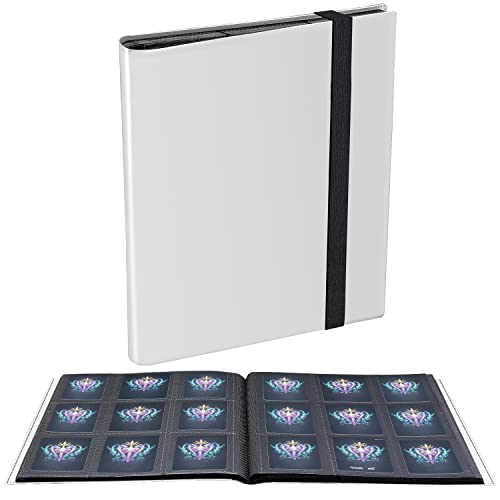 Card Binder, Upgraded 9 Pockets Trading Card Collection Binder for Cards, 360 Card Book Holder Album for Yugioh, MTG, TCG, Magic, Sports Cards - White - color: White