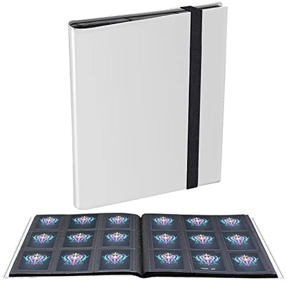 Card Binder, Upgraded 9 Pockets Trading Card Collection Binder for Cards, 360 Card Book Holder Album for Yugioh, MTG, TCG, Magic, Sports Cards - White - color: White