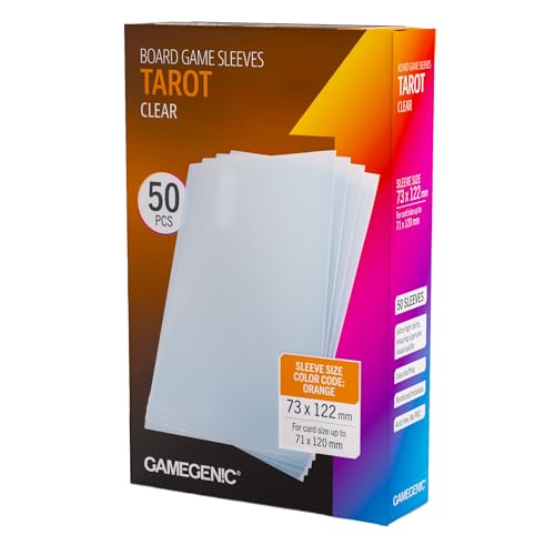 Prime Board Game Sleeves, Pack of 90 Extra-Clear Sleeves, 72 by 122 mm Card Sleeves Optimized for Use with Tarot Cards, Premium Card Protection, FFG Orange Color Code