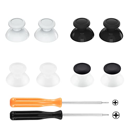 eXtremeRate Replacement 3D Joystick Thumbsticks, Analog Thumb Sticks with Cross Screwdriver for Nintendo Switch Pro Controller - Black & White & Transparent & Transparent Black - color: Black & White & Transparent & Transparent Black