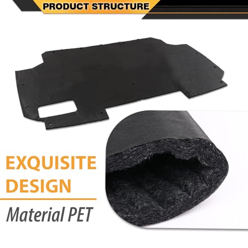 CNNELL Hood Insulation Pad with Clips Compatible with Ford F150 Bronco F250 F350 1987-1991 - style: 1987-1991 Ford F150