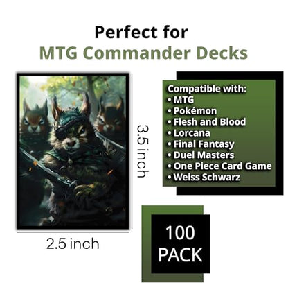 Squirrel General Card Game Sleeves - 100 Pack - Compatible with MTG and Other TCGs - Perfect for MTG Chatterfang Decks and Hazel of The Rootbloom Decks - color: Squirrel General