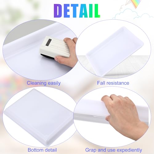 Maitys 15 Pack Plastic Art Trays 12 x 16 Inch Activity Crafts Trays Sensory Tray DIY Projects, Painting, Beads, Jewelry Office Home Organizer Arts and Crafts Supplies(White) - color: White