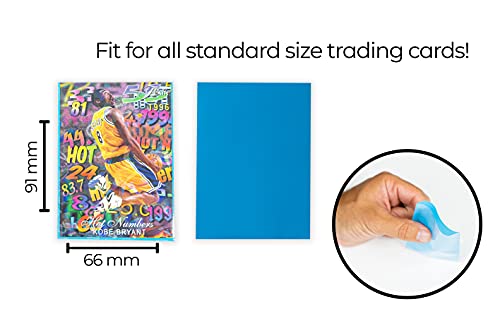 100 Blue Holographic Card Sleeves Perfect Fit Shiny Trading Card Sleeves Standard Size Pokemon Sleeves | Fits Metazoo, Magic The Gathering, Pokemon, Dragon Ball Super