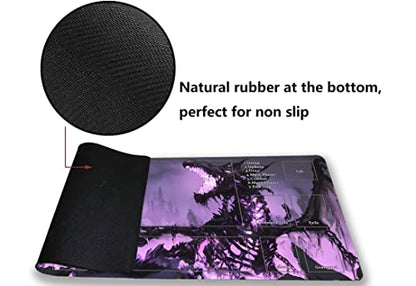 Dragon Playmat for TCG 24 x 14 inches Trading Card Playmats with Storage Bag Smooth Rubber Surface Battle Board Game - color: Zombie Dragon With Zones5