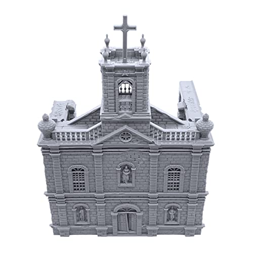 Caribbean Church by Printable Scenery, 3D Printed Tabletop RPG Scenery and Wargame Terrain 28mm Miniatures