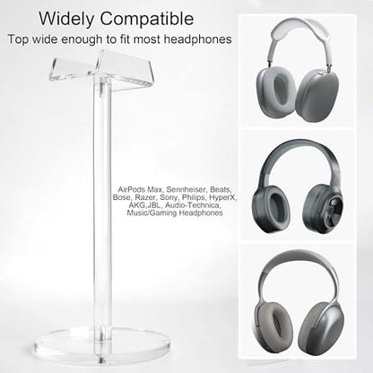 Acrylic Desktop Headphone Holder, Countertop Accessories Stand,Universal for All Music Gaming Headsets 1 Pack(DP015) - color: clear