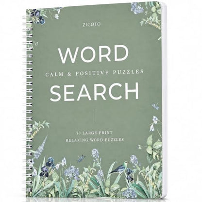 Large Print Word Search Book for Adults - 70 Relaxing & Easy to Read Puzzles for Seniors with Positive Healing Themes - The Perfect Stress-Relieving Brain Game Gift for Mom & Dad