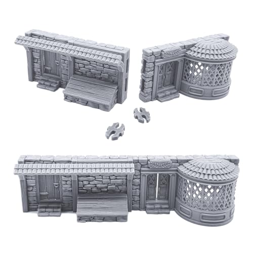 Terrace Shopfronts by Printable Scenery, 3D Printed Tabletop RPG Scenery and Wargame Terrain 28mm Miniatures