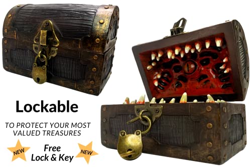 Galdor's Guild Mimic Chest Dice Storage Box | Holds 6 Polyhedral Sets (Lrg) | Galdor's Guild Mimic Chest Dice Storage Box | Compatible with Dungeons & Dragons Players, Dungeon Master/DM RPG Gaming(Large) - size: Large
