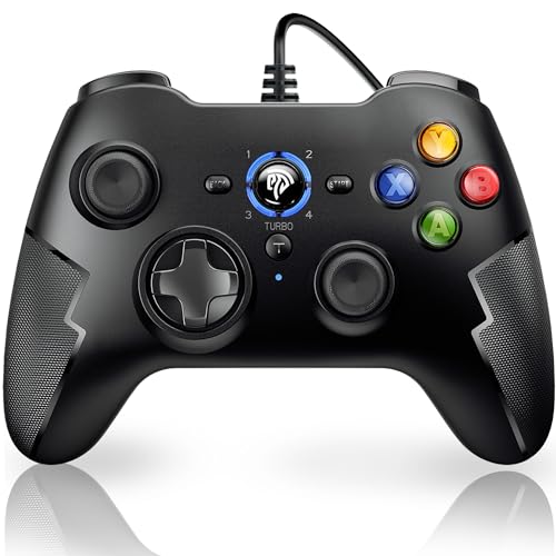 EasySMX Wired Gaming Controller,PC Game Controller Joystick with Dual-Vibration Turbo and Trigger Buttons for Windows PC/ PS3/ Android TV Box/Tesla