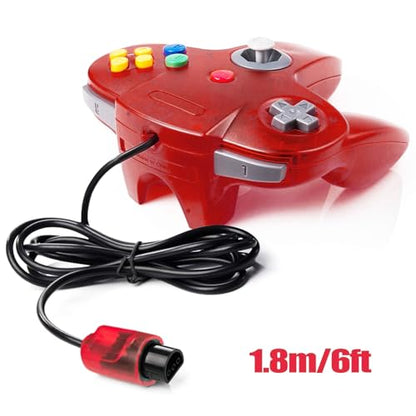 miadore 4 Pack Classic N64 Controller, Wired N64 Controllers with Upgraded Joystick for N64 Video Game System N64 Console - color: Clear Green/Orange/Red/Blue