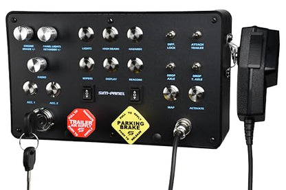 Sim-Panel Classic 2 Button Box for ATS/ETS2 (American Truck Simulator/Euro Truck Simulator) (Classic Finish with CB Communications (Matte Black)) - style: Classic Finish With CB Communications (Matte Black)