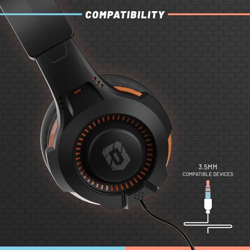 Armor 3 SoundTac Wired Universal Gaming Headset with Inline Volume Control | Compatible with Switch 2/Switch/Xbox Series X|S, PS5/PS4/PC with Clear Stereo Sound, 4 ft. Cable- Blue&Orange - color: Blue-Orange