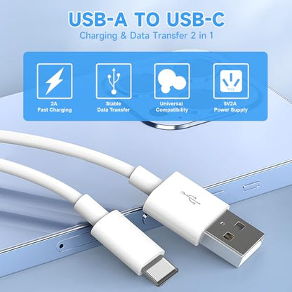 16.4ft/5M Long USB C Cable, Charging and Data Transfer, Durable USB A to USB C Power Charging Replacement Cord for Home Security Cameras, Phones, Switch Pro Controllers and More USB-C Devices-White - size: 16.4ft
