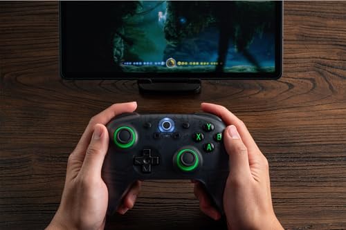 8Bitdo Ultimate 2C Wireless Controller for Windows PC and Android, with 1000 Hz Polling Rate, Hall Effect Joysticks and Triggers, and Remappable L4/R4 Bumpers (Transparent Black) | 1000Hz Polling Rate, Hall Effect Joysticks and Triggers, Remappable L4/R4