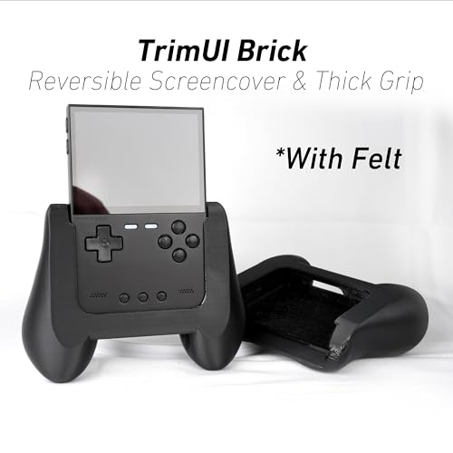 Felt Grip 2-in-1 for TrimUI Brick Reversible Screen Cover Comfort Grip Felt Screen Protector | Ergonomic Handheld Satisfying Pattern With Felt