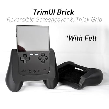 Felt Grip 2-in-1 for TrimUI Brick Reversible Screen Cover Comfort Grip Felt Screen Protector | Ergonomic Handheld Satisfying Pattern With Felt