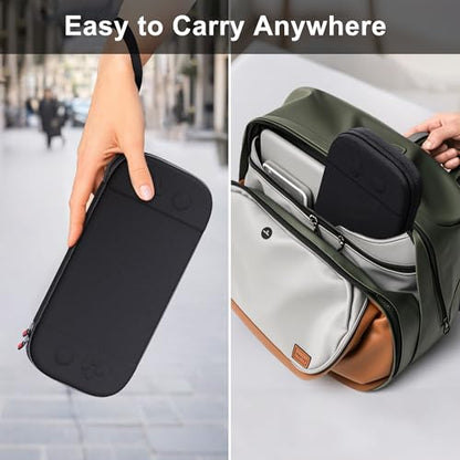 STARTRC GAMES Slim Carrying Case for Nintendo Switch 2 2025, Hard Shell Travel Case with 12 Game Card Slots, Portable Carry Bag for Switch 2 Console Black - color: Black