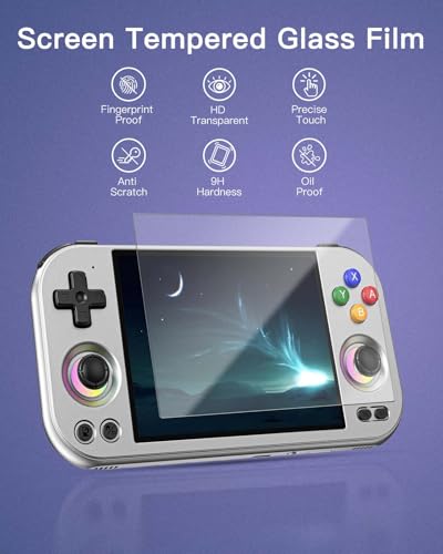2 Pack Screen Protector for Anbernic RG477M Handheld Game Console, 9H Hardness Tempered Glass for Anbernic RG477M,Anti-Scratch, HD Clarity,Bubble Free
