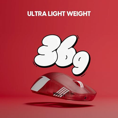 Pulsar Gaming Gears X2 Crazylight Wireless Gaming Mouse, Ultra Lightweight 1.27 oz (36g), Optical Switch, 32000 DPI, 750 IPS, XS-1 Sensor, 8k Compatible (Mini, Red, T1 Edition) - color: T1 Edition (Red), size: Mini, style: X2 CrazyLight