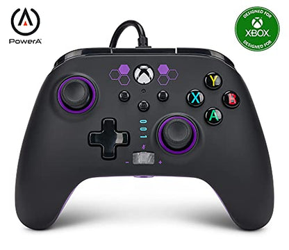 PowerA Enhanced Wired Controller for Xbox Series X|S - Purple Hex, gamepad, wired video game controller, gaming controller, works with Xbox One, Officially Licensed for Xbox - color: Purple Hex