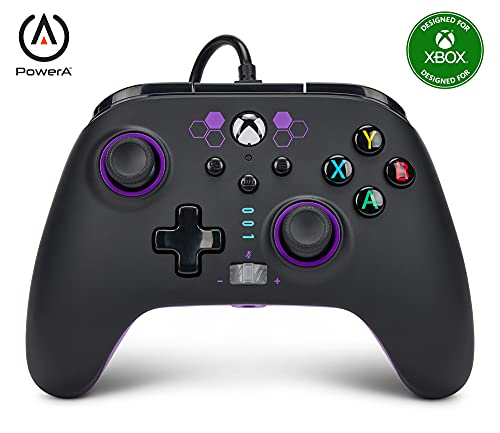 PowerA Enhanced Wired Controller for Xbox Series X|S - Purple Hex, gamepad, wired video game controller, gaming controller, works with Xbox One, Officially Licensed for Xbox - color: Purple Hex