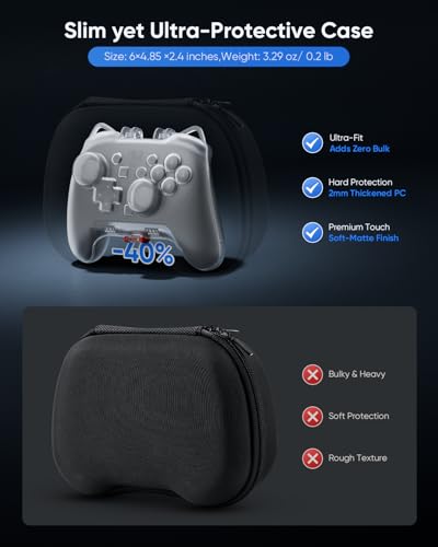 Tiiletzote Protective Travel Case for Nintendo Switch 2 Pro Controller, Hard Shell 1:1 Fit Portable Carrying Case, Magnetic Closure, Joystick Protection, Dust-Resistant, Anti-Scratch, Shock-Proof (White) - color: White