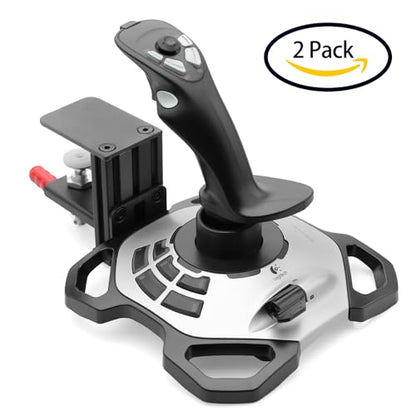 Huye Steel Clamp-on Joystick Mount Designed ONLY for Logitech G Extreme 3D PRO Joystick for Windows, Adjustable Durable Steel Desk Mount Holder (Flight Joystick Not Included) - 2 Pack/Lot - size: 2 Pack