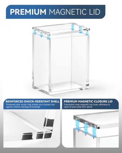 PKMN Booster Bundle Acrylic Case 4 Pack, 8mm Ultra Thick, Magnetic Lid | Clear Display Enclosure for Destined Rivals, Paldean Fates, Prismatic Evolutions, Scarlet & Violet Journey Together - color: 4PC Booster Bundle Acrylic Case, size: Acrylic Case