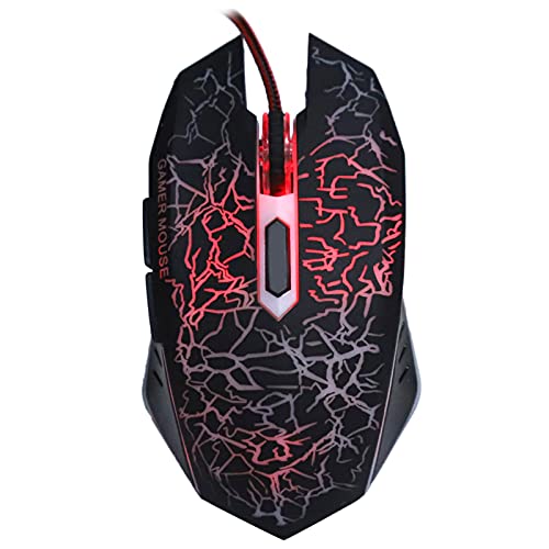 Brrnoo Ergonomic Wired Gaming with RGB Breathing Lights, Optical Sensor & DPI for PC, Laptop & Desktop