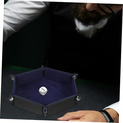 Toddmomy Foldable Dice Storage Box Creative Pu Dice Tray Elegant Design for Organizing Sundries Jewelry and Mobile Phones for Tabletop Games