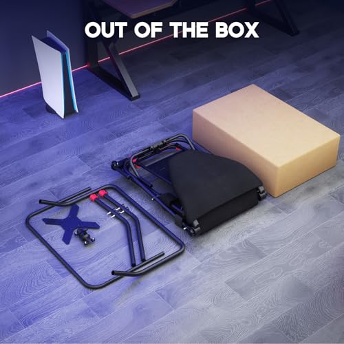 DIWANGUS Foldable Racing Simulator Cockpit with Seat and TV Mount | Adjustable Wheel Deck & Pedal Plate, Compact Storage, 90% Preassembled, Compatible with Logitech, MOZA, Thrustmaster, PS4