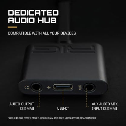 RIG R5 Spear MAX HD Wired PC Gaming Headset | 40mm GrapheneQ™ Drivers, USB-C Audio DAC, Dolby Atmos 3D Audio, Detachable Noise-Canceling Mic, Memory Foam, 3.5mm, USB-C - color: Black