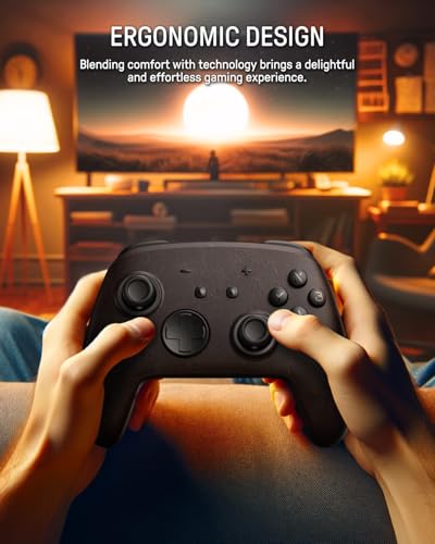 FUNLAB Switch Pro Controller Wireless, Switch Controller Compatible with Switch/OLED/Lite, Bluetooth Controller with 2 Back Buttons, Light Up Switch Controller with 7 LED Colors/Turbo/Motion Control - color: Z-Orange