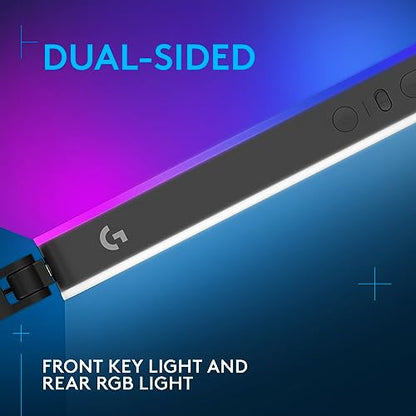 Logitech G Litra Beam LX 프리미엄 양면 RGB LED 스트리밍 키 라이트, 트루소프트, 스트리밍, 방송, LIGHTSYNC, 블루투스, USB, PC/맥용 - 그래파이트 | 블루투스 - style: RGB