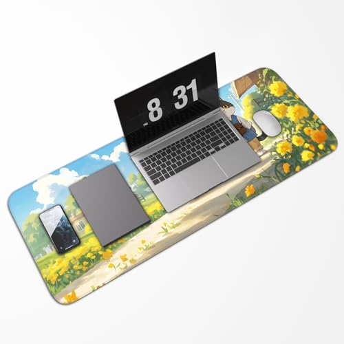 Cute Cat Mouse Pad, Non-Slip Rubber Gaming Mouse Pad with Seam Edge for Gaming, Office, Laptop, 31.5 x 11.8 Inch, Anime Cat Desk Mat - color: Cute Cat