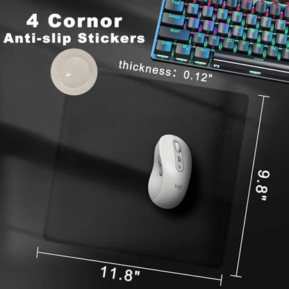 Glass Mousepad, Hard Surface Gaming Mouse Pads, Mousepad Gaming, Glasspad | Glass Pad, Professional Esport Tempered Glass Mouse Pad, Hard Mouse Pad for Bed, 11.8"×9.8" computer mat - color: Black
