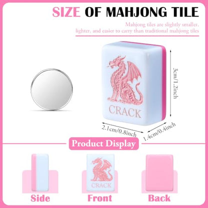 160 Pcs Pastel American Mahjong Tiles Set 1.2'' Melamine Engraved Double Layer Mah Jong Tile for Spring Christmas Beginners Friends Family Gatherings Game Night Party Gifts, Tiles Only - style: Spring