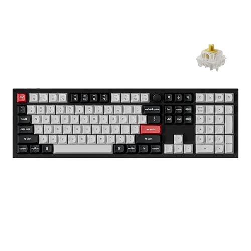 Keychron Q6 HE QMK Wireless 2.4 GHz Custom Keyboard, Rapid Trigger Bluetooth 100% Full-size with Hall Effect Gateron Double-Rail Magnetic Switches PBT Keycaps Aluminum Compatible for Mac Windows Linux - color: Dawn Switch - Black
