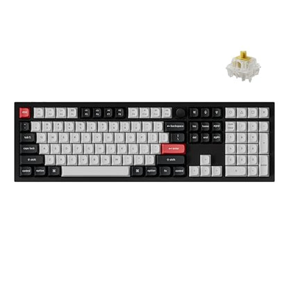 Keychron Q6 HE QMK Wireless 2.4 GHz Custom Keyboard, Rapid Trigger Bluetooth 100% Full-size with Hall Effect Gateron Double-Rail Magnetic Switches PBT Keycaps Aluminum Compatible for Mac Windows Linux - color: Dawn Switch - Black