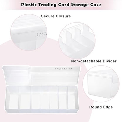 OwnMy 2PCS Plastic Trading Card Storage Boxes, Baseball Card Storage Boxes | Plastic Card Storage Box with Dividers, Plastic Card Deck Box Organizers Top Loader Storage Boxes for TCG / MTG Cards