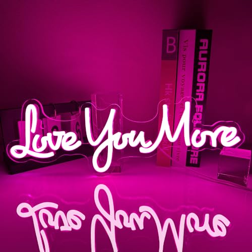 Love You More Neon Signs for Wall Decor, Love Neon Sign for Girls Bedroom Decoration, USB Powered LED Neon Light Sign for Wedding Party Birthday Valentine's Day Gift - color: C-LoveYouMore