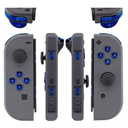 eXtremeRate Chrome Blue Full Set Replacement Buttons for Nintendo Switch & OLED JoyCon, ABXY Direction Keys SR SL L R ZR ZL + - Home Capture Trigger Buttons Springs - Without Controller - color: Chrome Blue