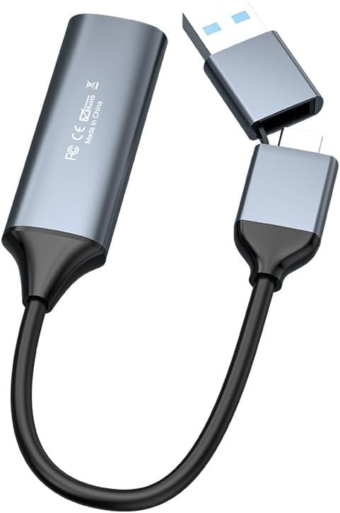 Video/Audio Capture Card, 4K HDMI to USB C/A Capture Card, Full HD 1080P Video Grabber for Gaming Recorder Livestream, Compatible with Switch PS5 PS4 Xbox TV Stick Camera PC Mac