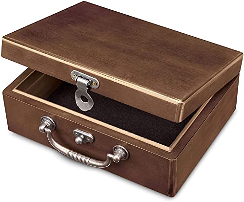 WE Games Shut the Box Dice Game - Classic Table Top Board Game for Adults and Families, Old World Wooden Box, 8.75 in. Travel Size, Walnut Stained Wood, 9 Numbers